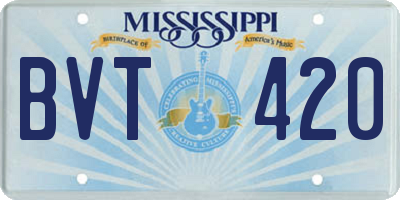 MS license plate BVT420