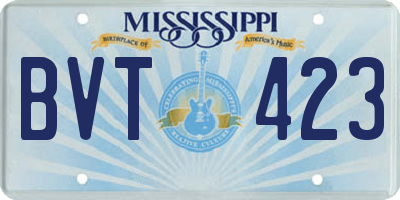 MS license plate BVT423