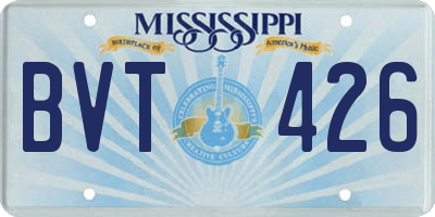 MS license plate BVT426