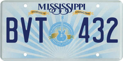 MS license plate BVT432