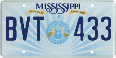 MS license plate BVT433