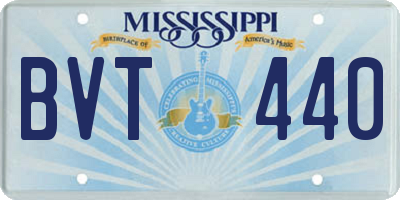 MS license plate BVT440