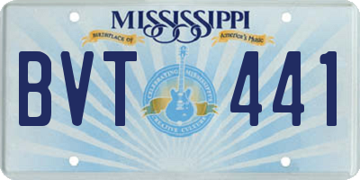 MS license plate BVT441