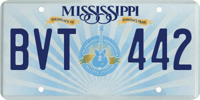 MS license plate BVT442