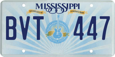 MS license plate BVT447