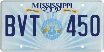 MS license plate BVT450