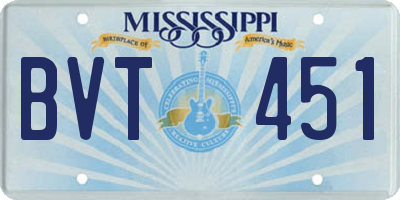 MS license plate BVT451