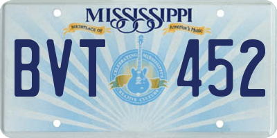 MS license plate BVT452
