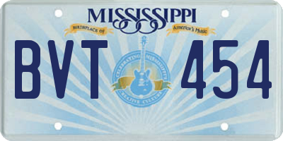 MS license plate BVT454