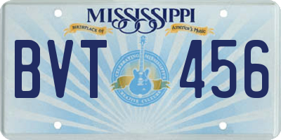 MS license plate BVT456