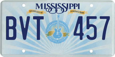 MS license plate BVT457