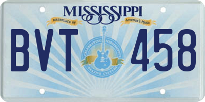 MS license plate BVT458