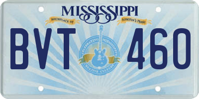 MS license plate BVT460