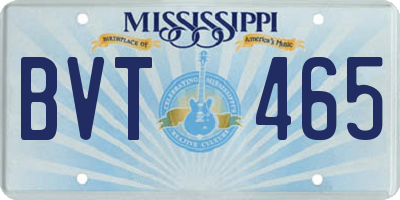 MS license plate BVT465