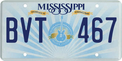 MS license plate BVT467