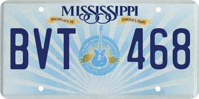 MS license plate BVT468