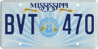MS license plate BVT470