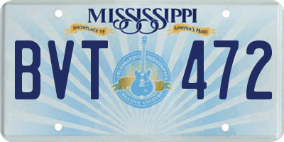 MS license plate BVT472