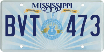 MS license plate BVT473