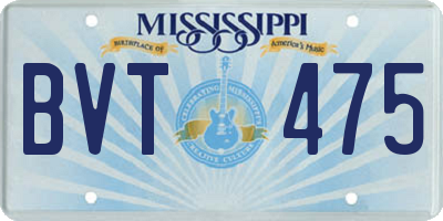 MS license plate BVT475