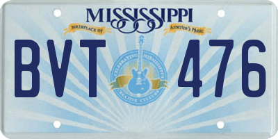 MS license plate BVT476