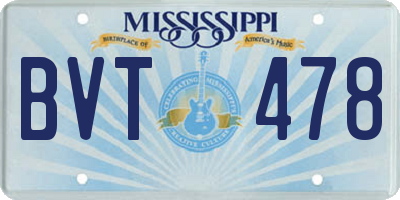 MS license plate BVT478