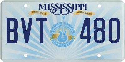 MS license plate BVT480