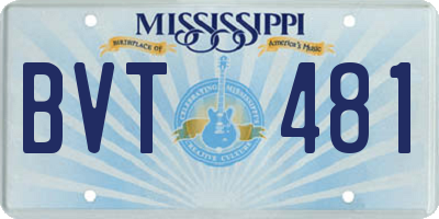 MS license plate BVT481