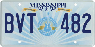 MS license plate BVT482