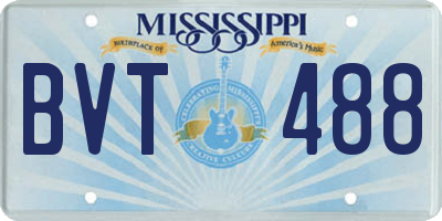 MS license plate BVT488