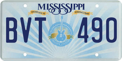 MS license plate BVT490