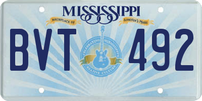 MS license plate BVT492