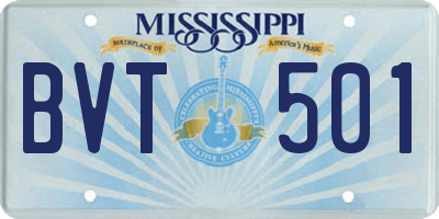MS license plate BVT501