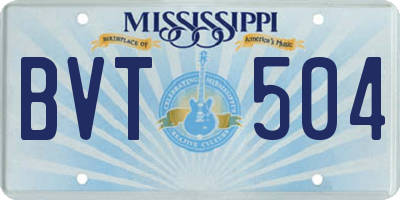 MS license plate BVT504