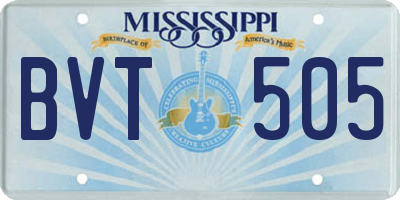 MS license plate BVT505