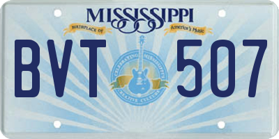 MS license plate BVT507