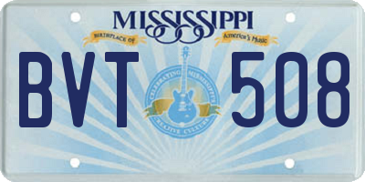 MS license plate BVT508