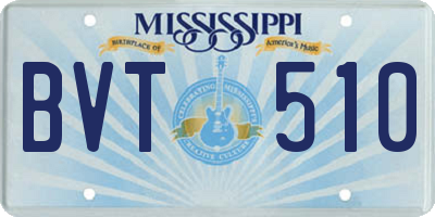 MS license plate BVT510