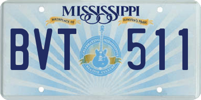 MS license plate BVT511