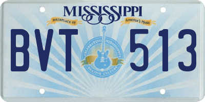 MS license plate BVT513