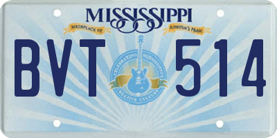 MS license plate BVT514