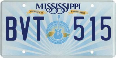 MS license plate BVT515