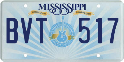 MS license plate BVT517
