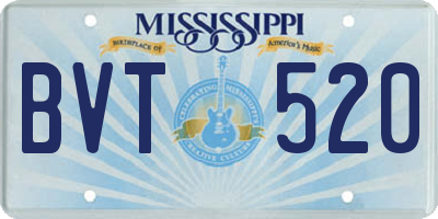 MS license plate BVT520