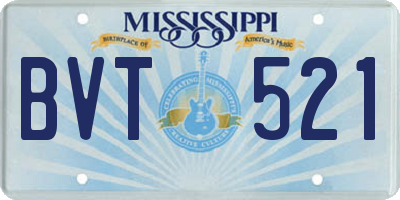MS license plate BVT521