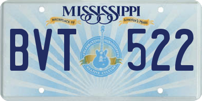 MS license plate BVT522