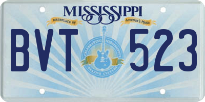 MS license plate BVT523