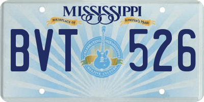 MS license plate BVT526
