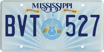 MS license plate BVT527