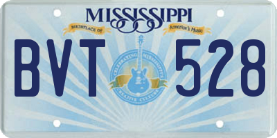 MS license plate BVT528